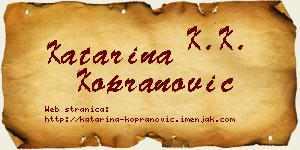 Katarina Kopranović vizit kartica